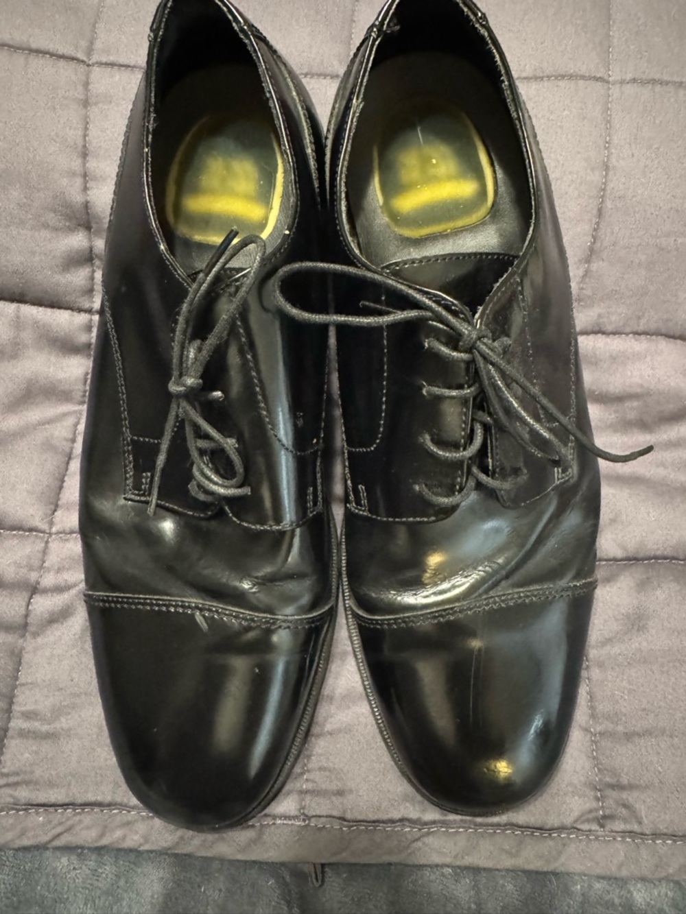 Nunn Bush Black Men's Cap-Toe Lace-Up Oxfords